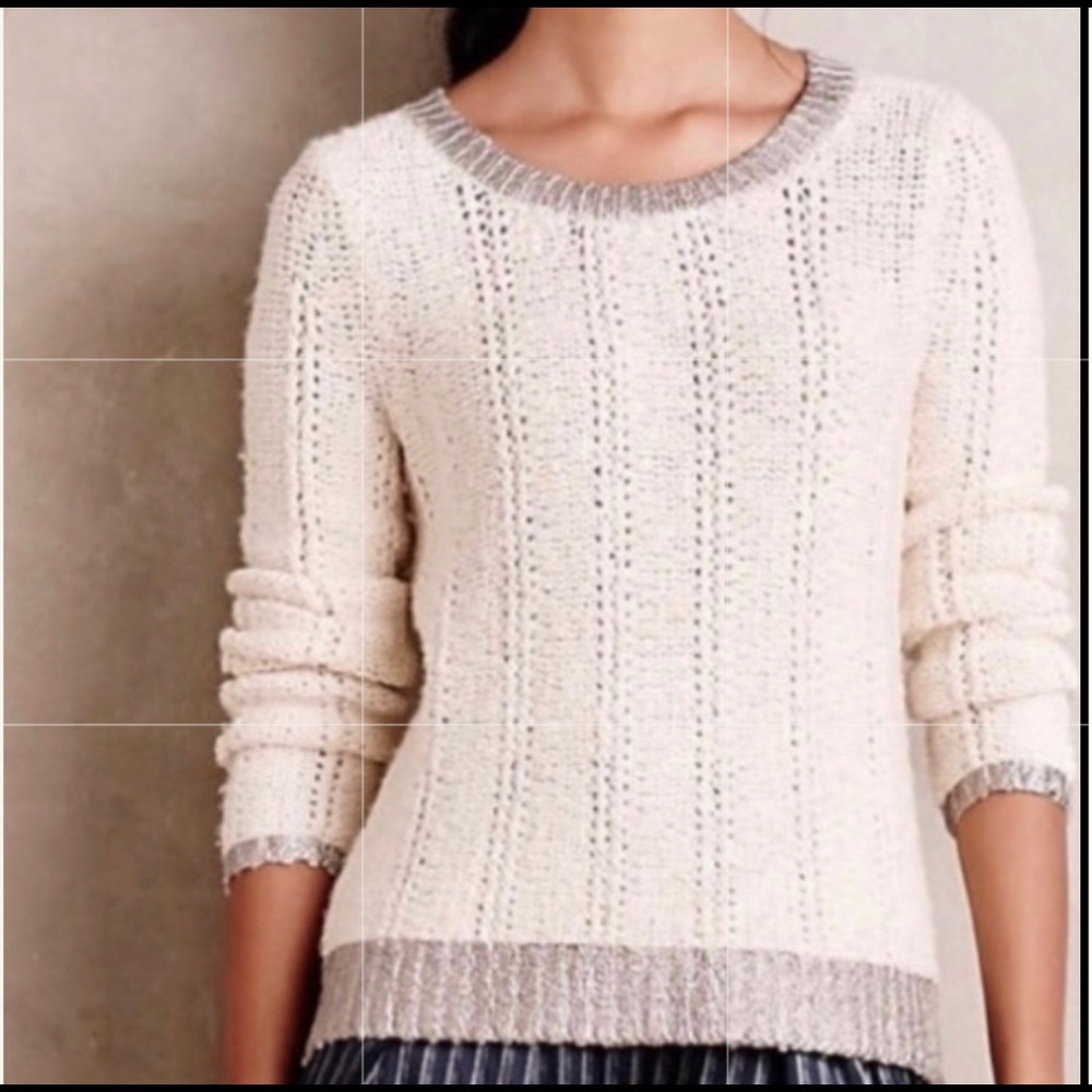 Anthropologie Moth Sz Small Beige & Silver…